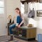 Costway Shoe Storage Bench with Cushion Shoe Storage Organizer Shoe Rack Entryway Grey/Natural